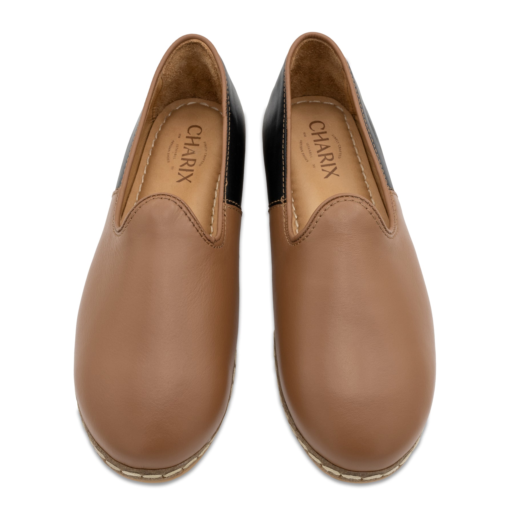 Camel Black Slip On Shoes - Charix Shoes