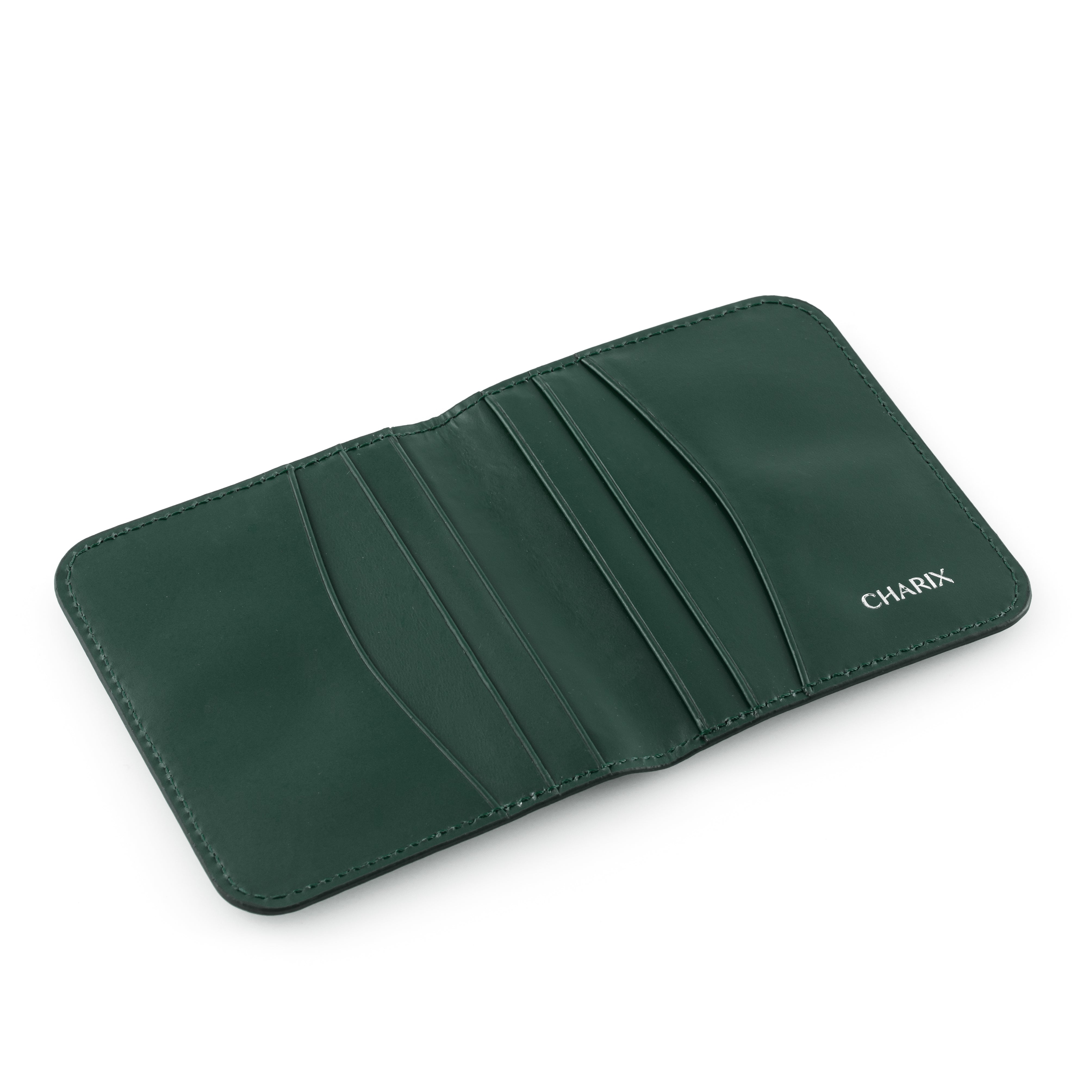 Hunter Green Card Wallet - Charix Shoes