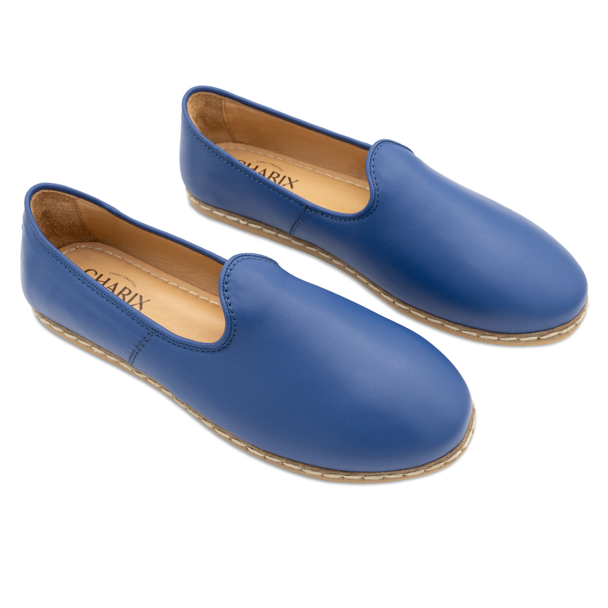 Cobalt Blue Slip Ons for Men - Charix Shoes