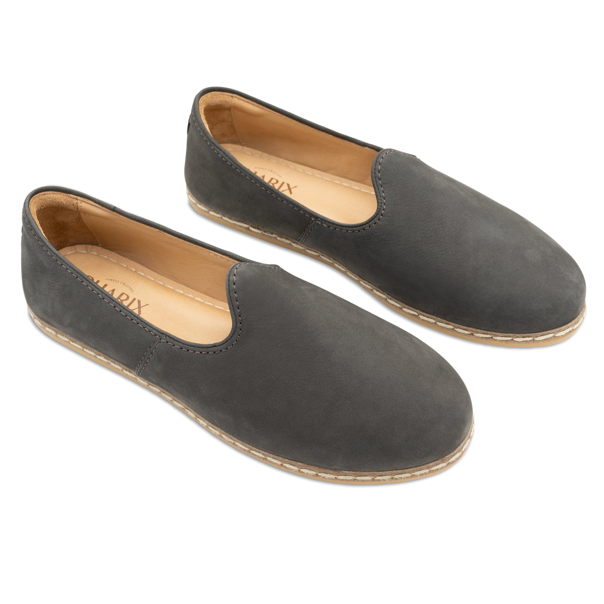 Graphite Suede Slip Ons for Men - Charix Shoes