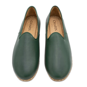 Hunter Green Slip On Shoes - Charix Shoes