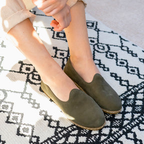 Olive Nubuck Slip-On