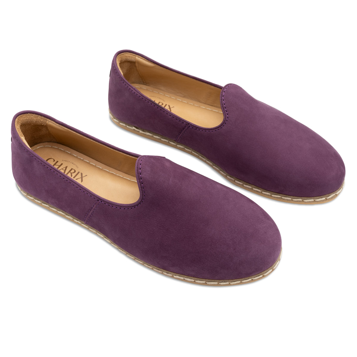 Purple Suede Slip Ons for Men - Charix Shoes