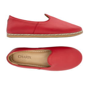 Red Slip On Shoes - Charix Shoes