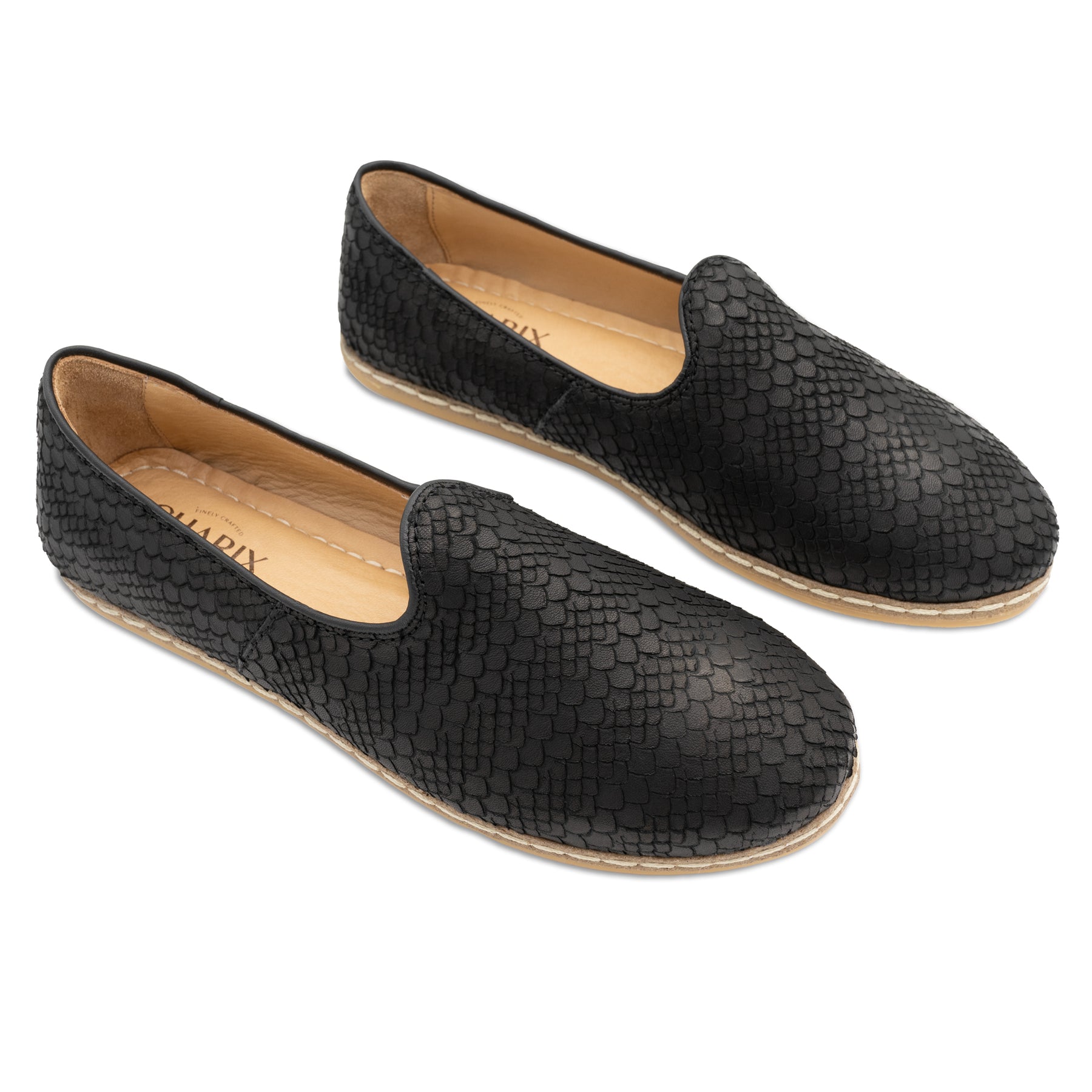 Wild Black Slip Ons for Men - Charix Shoes