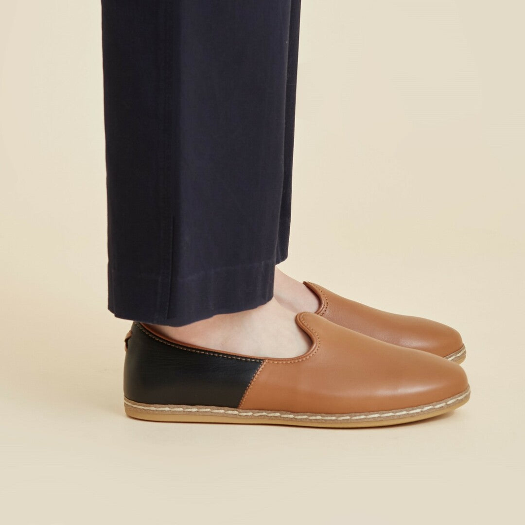 Camel Black Slip On Shoes