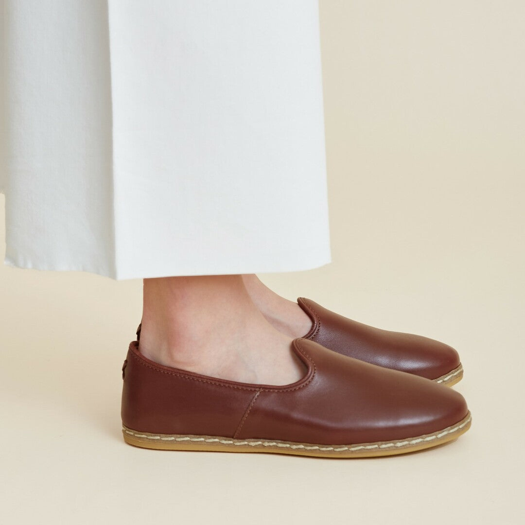 Cognac Slip On Shoes