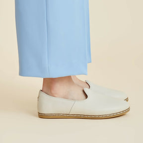 Cream Slip On Shoes