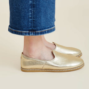 Gold Slip On Shoes