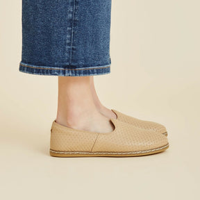 Woven Tan Slip On Shoes