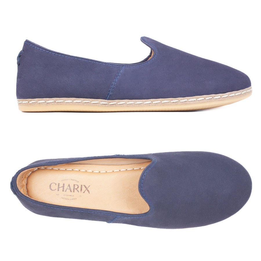 Navy Suede - Slip On Shoes for Women | Charix